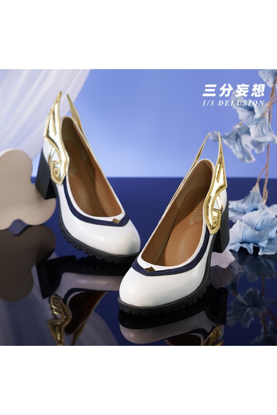 1/3 Delusion Genshin Impact Ganyu White High Heels Cosplay Shoes